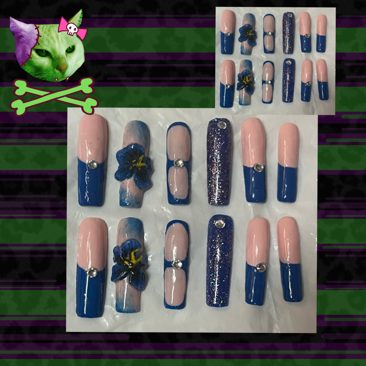 Blue Flower Frenchies ୨ৎ
